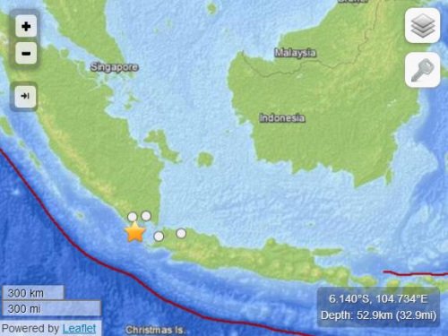 印尼海域发生5.2级地震震源深度52.9公里