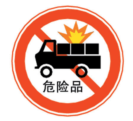 危险品运输车禁行标志