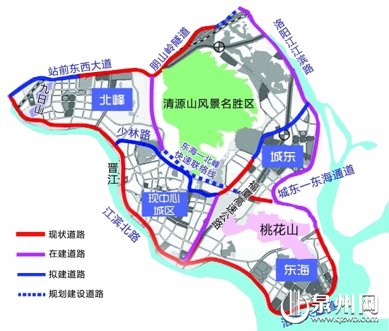 泉州环湾交通骨架初显东海至北峰拟建快速路